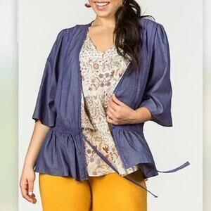 Matilda Jane - Hour by Hour - Tie Waist Peplum Boho Jacket - Size XS Top